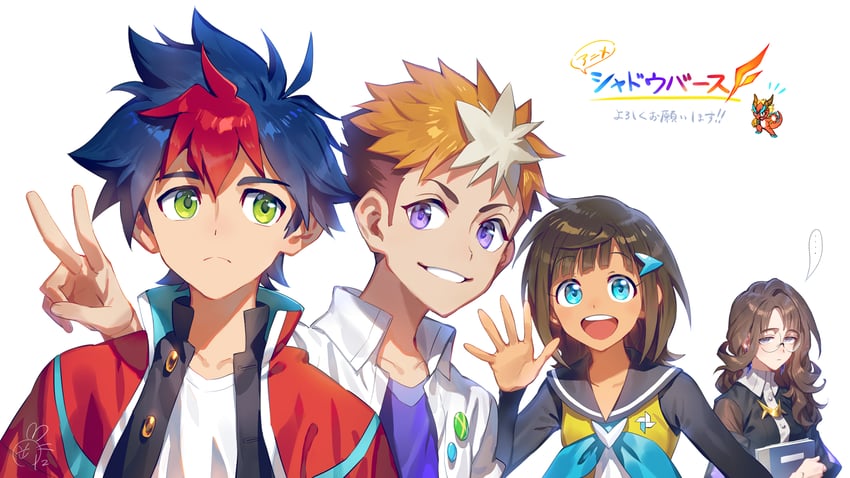 kazamatsuri ren, tenryu light, draconir, makabe subaru, and londo andrea (shadowverse and 1 more) drawn by okada_manabi