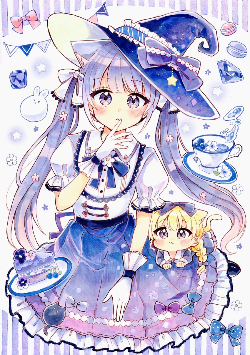 rucora and hime (fushigi na neko no machi meltier) drawn by sakura_oriko