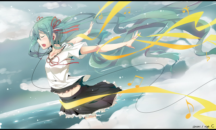 hatsune miku (vocaloid and 1 more) drawn by ripe.c