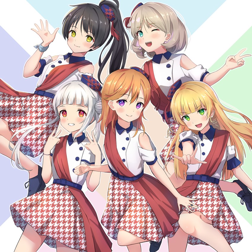 shibuya kanon, tang keke, heanna sumire, arashi chisato, and hazuki ren (love live! and 1 more) drawn by b.ren