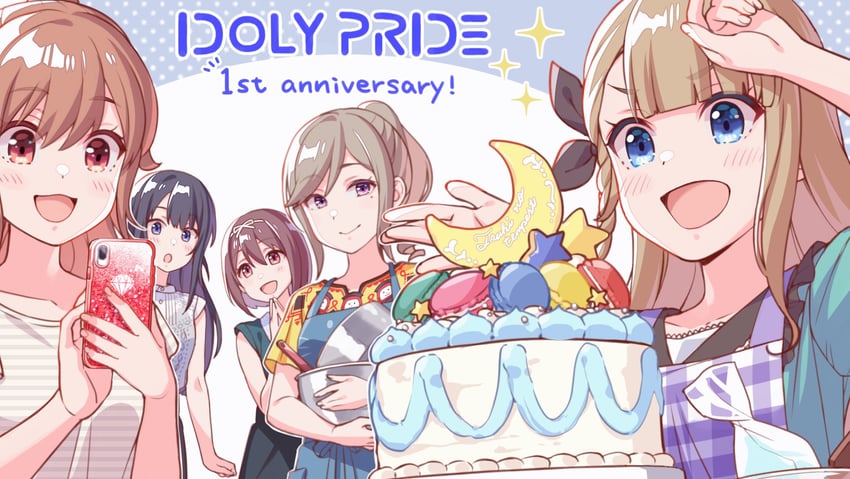 nagase kotono, narumiya suzu, hayasaka mei, ibuki nagisa, and shiraishi saki (idoly pride)