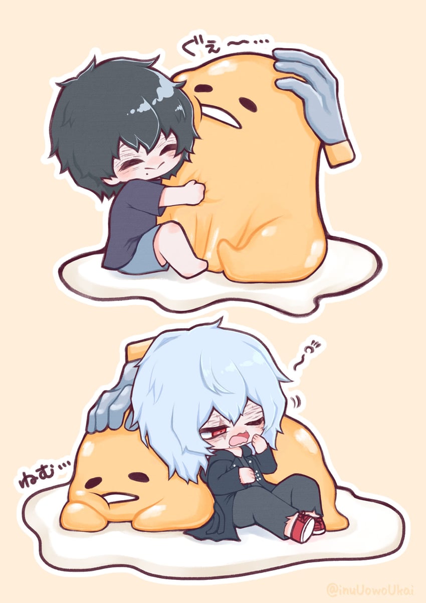 shigaraki tomura and gudetama (boku no hero academia and 1 more) drawn by inukai_(inuuowoukai)