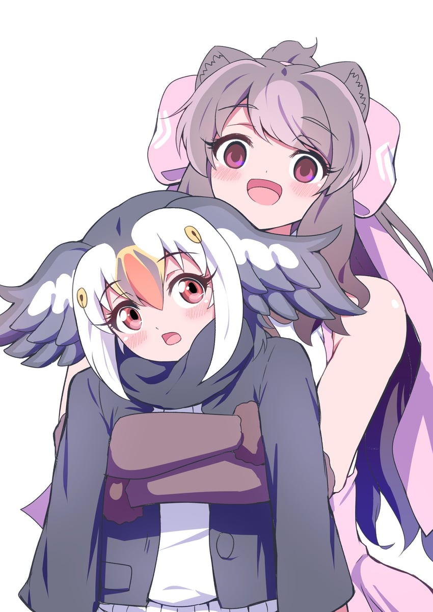 atlantic puffin and bergman's bear (kemono friends and 1 more) drawn by mamiyama