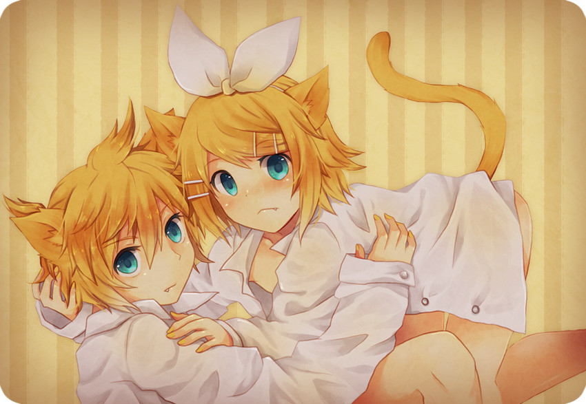 kagamine rin and kagamine len (vocaloid) drawn by chizu_(fiute)
