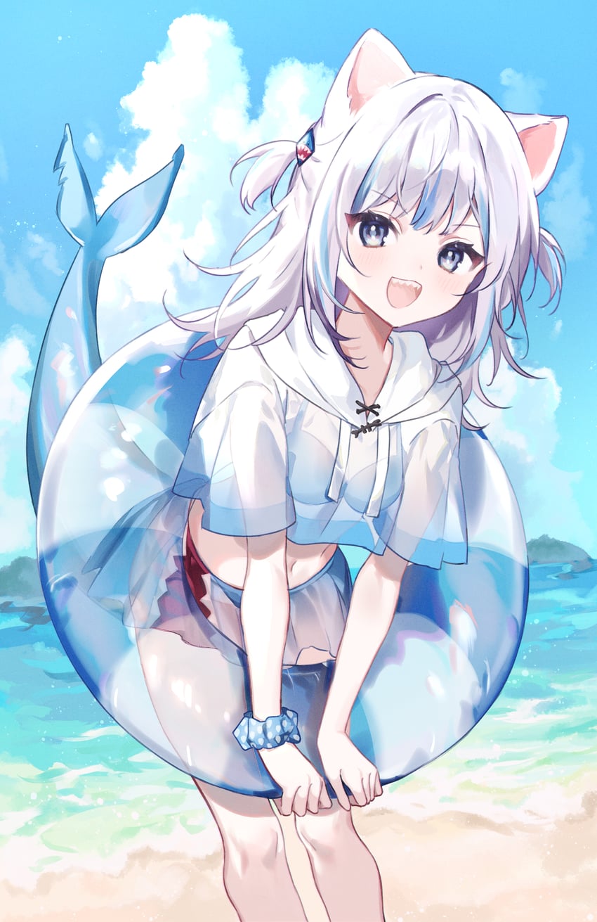 gawr gura (hololive and 1 more) drawn by guma_(teddybear_oxo)