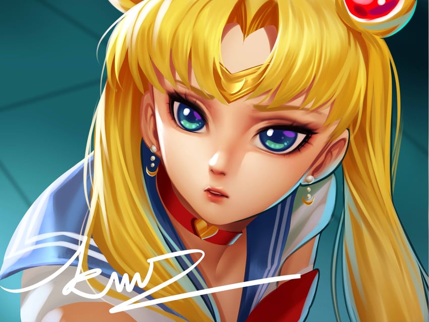tsukino usagi and sailor moon (bishoujo senshi sailor moon and 1 more) drawn by yuuko_takega
