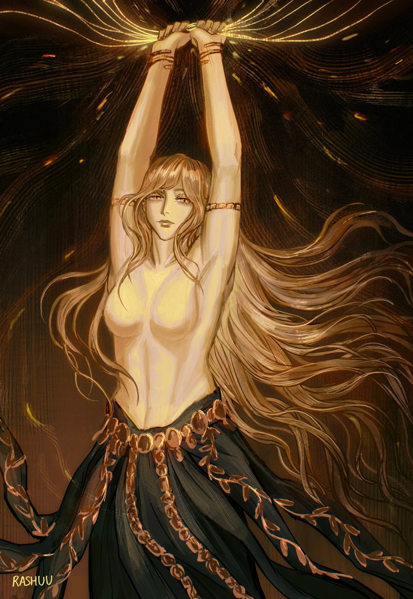 queen marika the eternal (elden ring and 1 more) drawn by rashuu