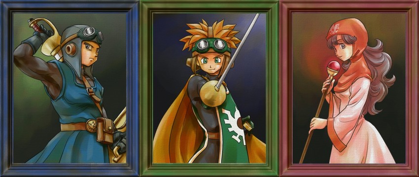 princess of moonbrook, prince of lorasia, and prince of samantoria (dragon quest and 1 more) drawn by pekuchin_(pekuchin_3)