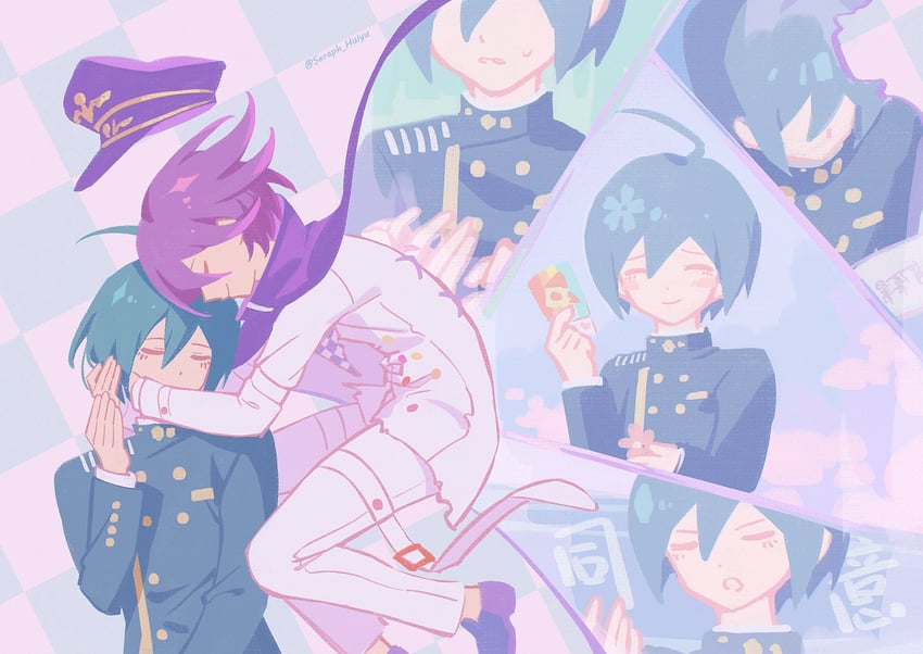 oma kokichi and saihara shuichi (danganronpa and 1 more) drawn by ewa_(seraphhuiyu)