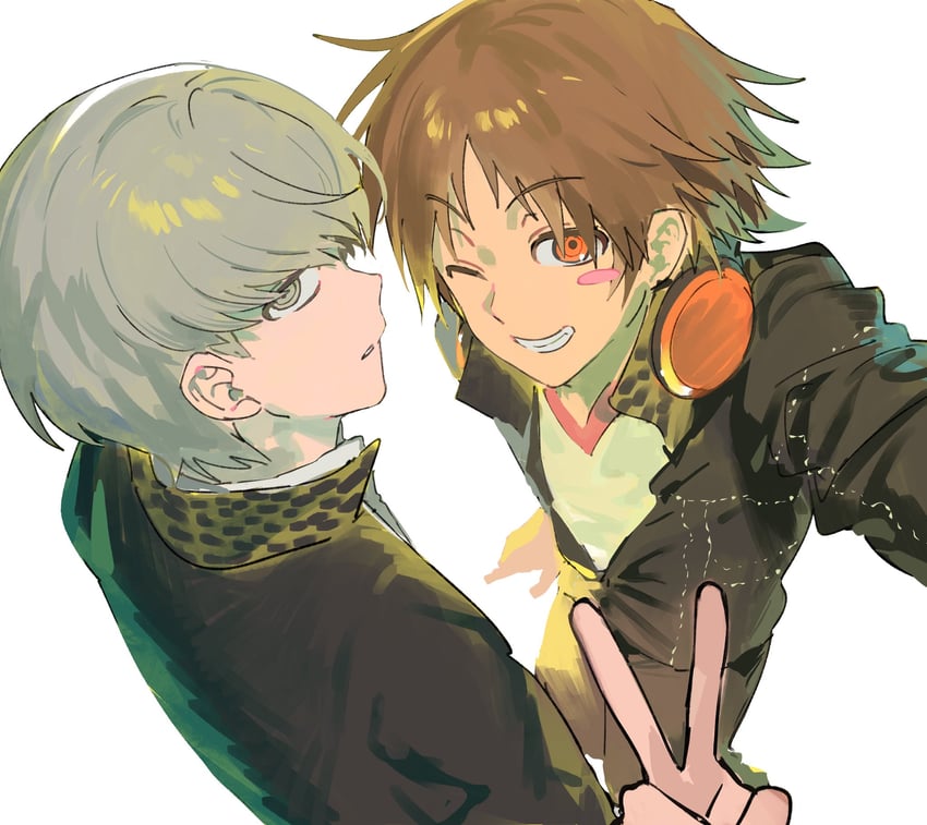 narukami yu and hanamura yousuke (persona and 1 more) drawn by natwjeq