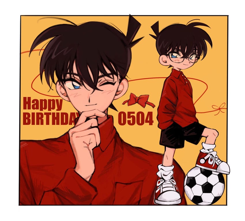 edogawa conan and kudou shin'ichi (meitantei conan) drawn by ba_ko