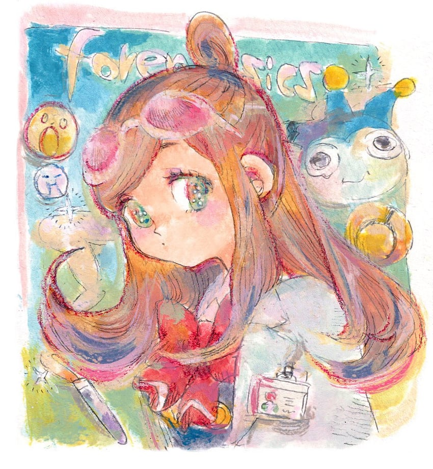 ema skye and blue badger (ace attorney and 1 more) drawn by moshimoshi_(if2028)