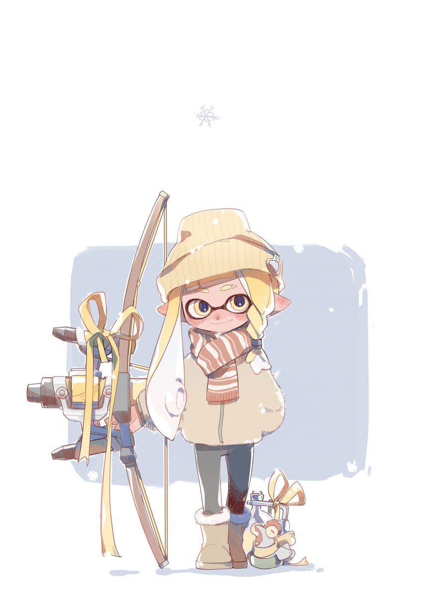 inkling player character, inkling girl, and smallfry (splatoon and 1 more) drawn by toristringer22