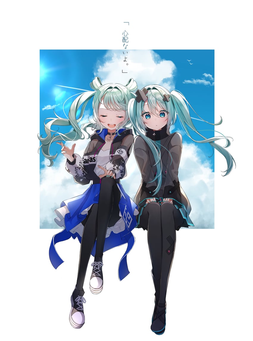 hatsune miku, vivid bad squad miku, and batsu miku (vocaloid and 2 more) drawn by wanderlands_k