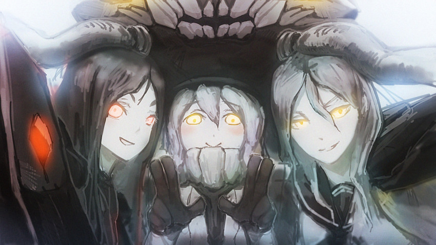 wo-class aircraft carrier, ta-class battleship, and ru-class battleship (kantai collection) drawn by ichi_inaru