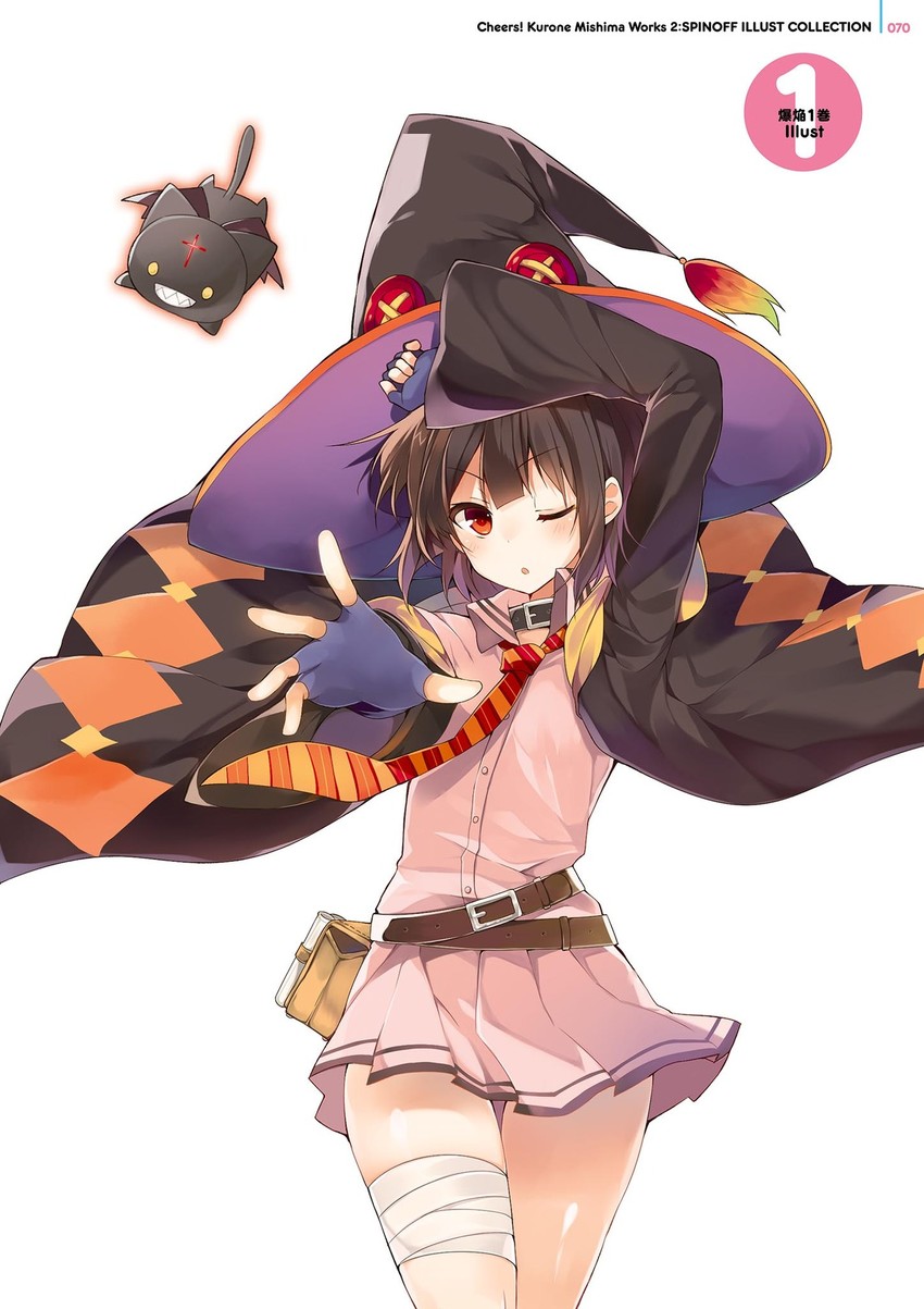 megumin and chomusuke (kono subarashii sekai ni shukufuku wo! and 1 more) drawn by mishima_kurone