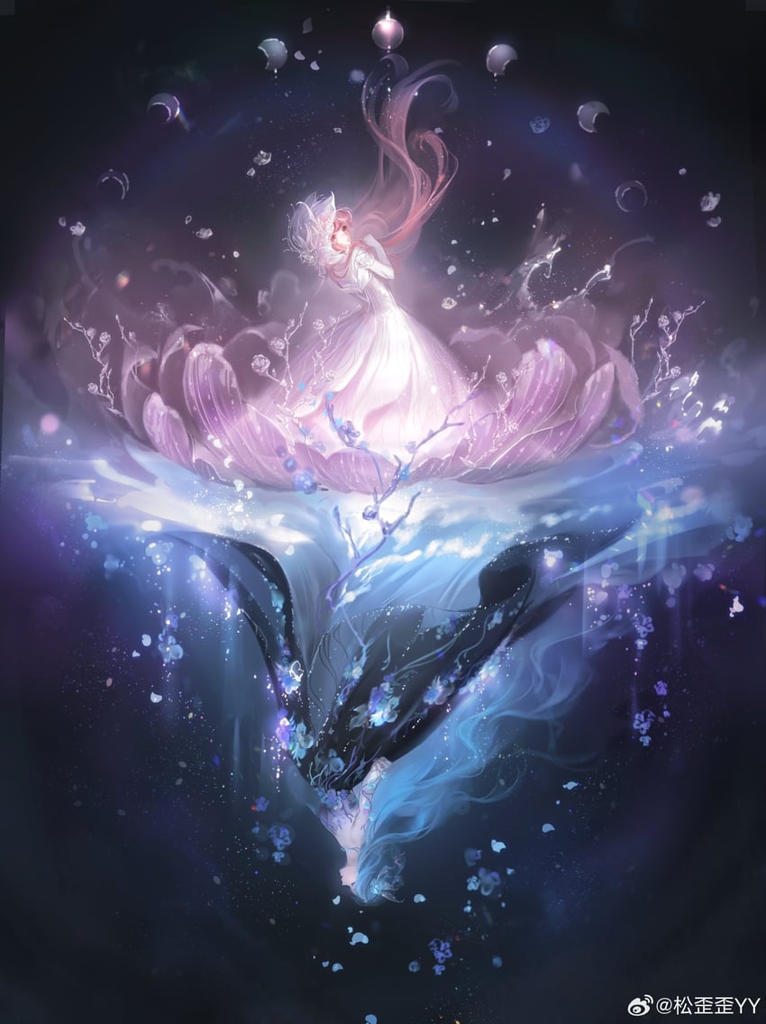 nikki, vast blossom, and whales toward sea (nikki and 1 more) drawn by song_yang_yang