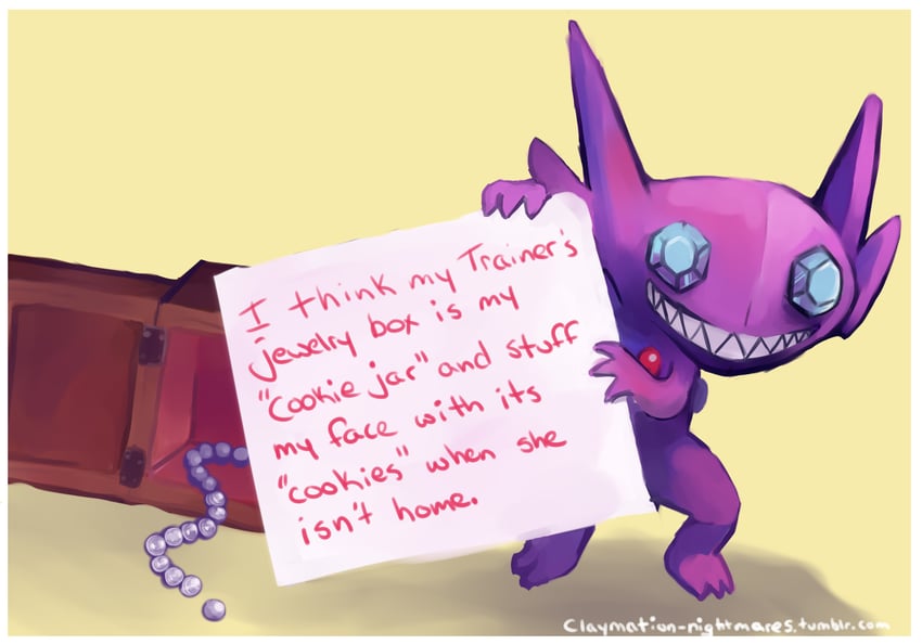 sableye (pokemon) drawn by claymation-nightmares