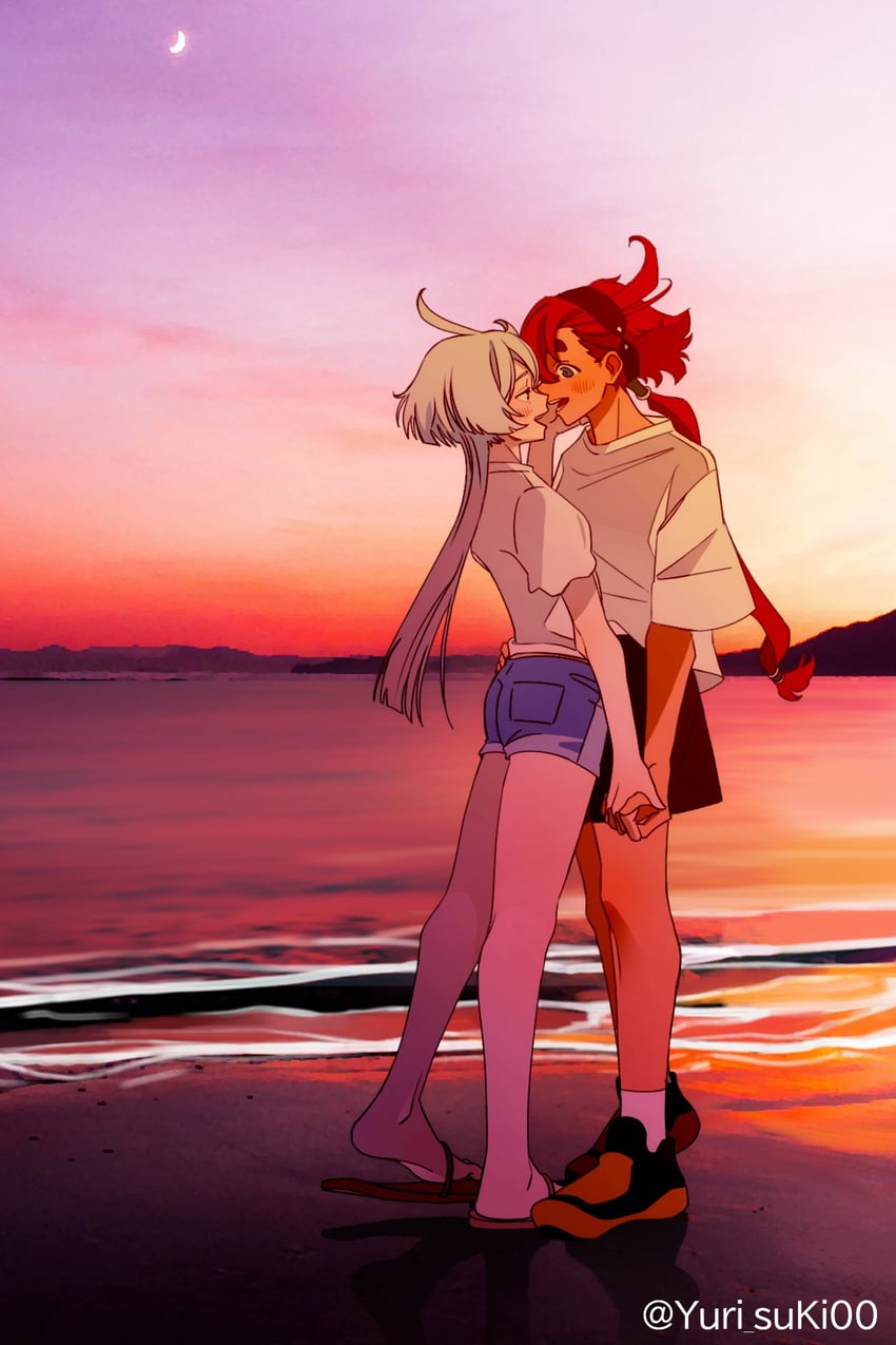 suletta mercury and miorine rembran (gundam and 1 more) drawn by yurisuki00