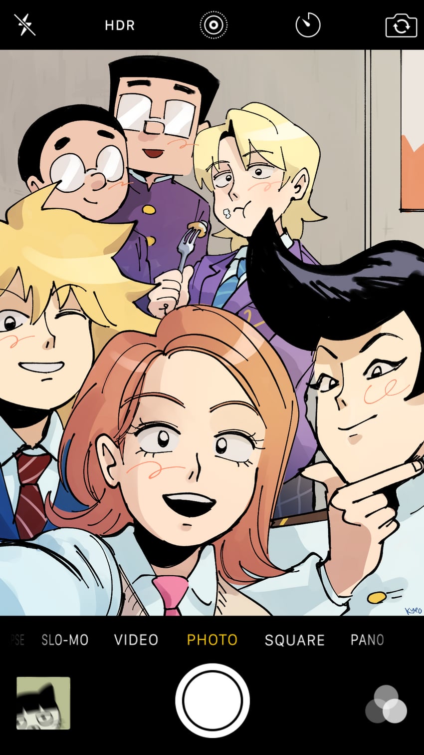 kageyama shigeo, hanazawa teruki, kurosaki rei, hoshino takeshi, asahi gou, and 2 more (mob psycho 100) drawn by kyokyeo