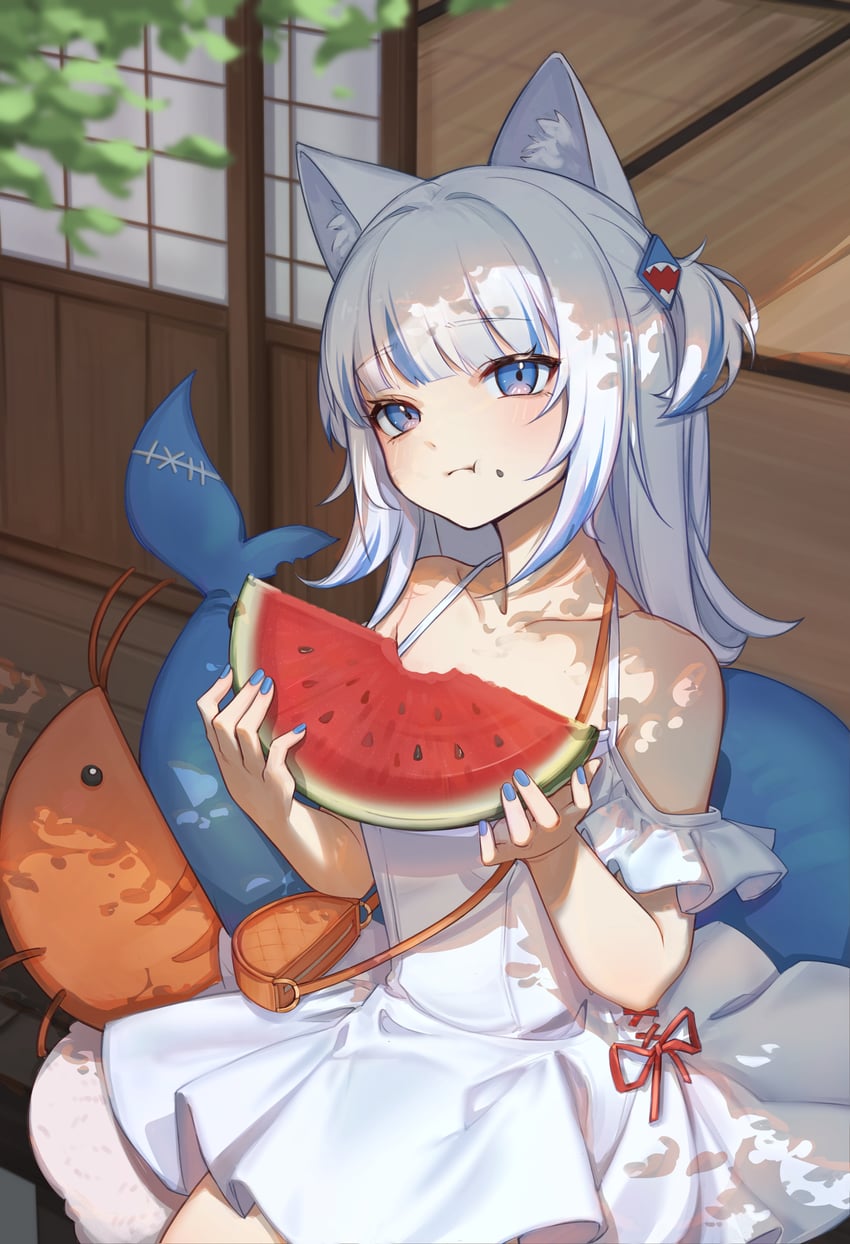 gawr gura and ebi-chan (hololive and 1 more) drawn by yuenillus