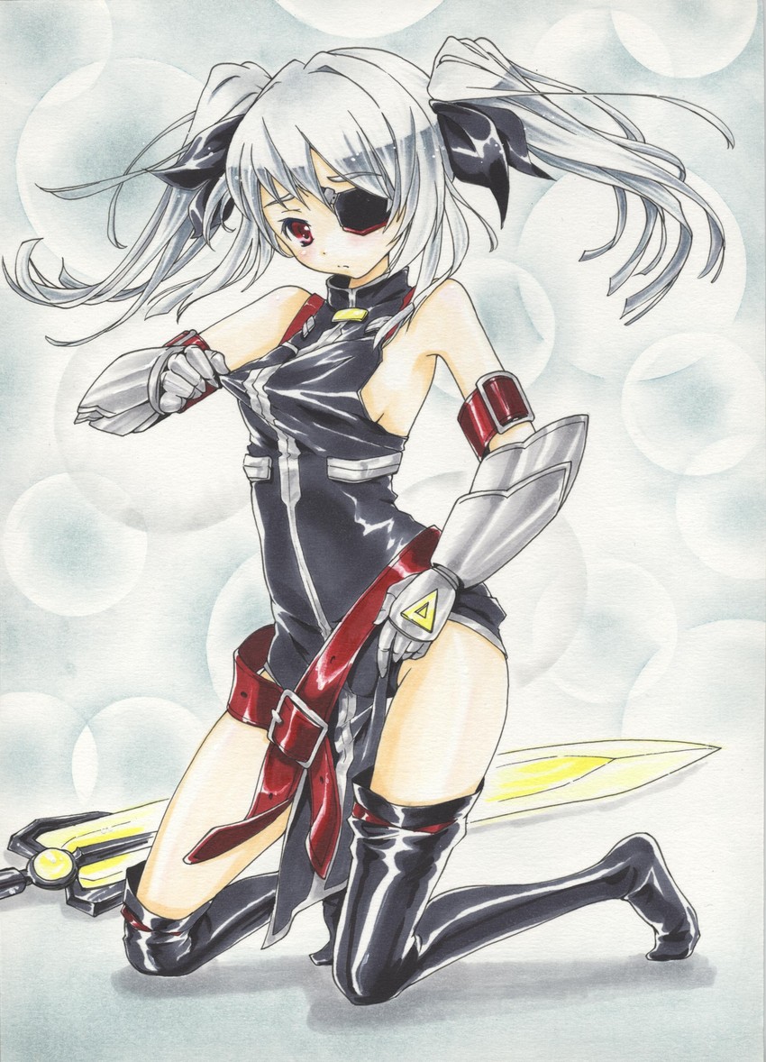 fate testarossa, bardiche, and laura bodewig (lyrical nanoha and 2 more) drawn by asahina_kirin