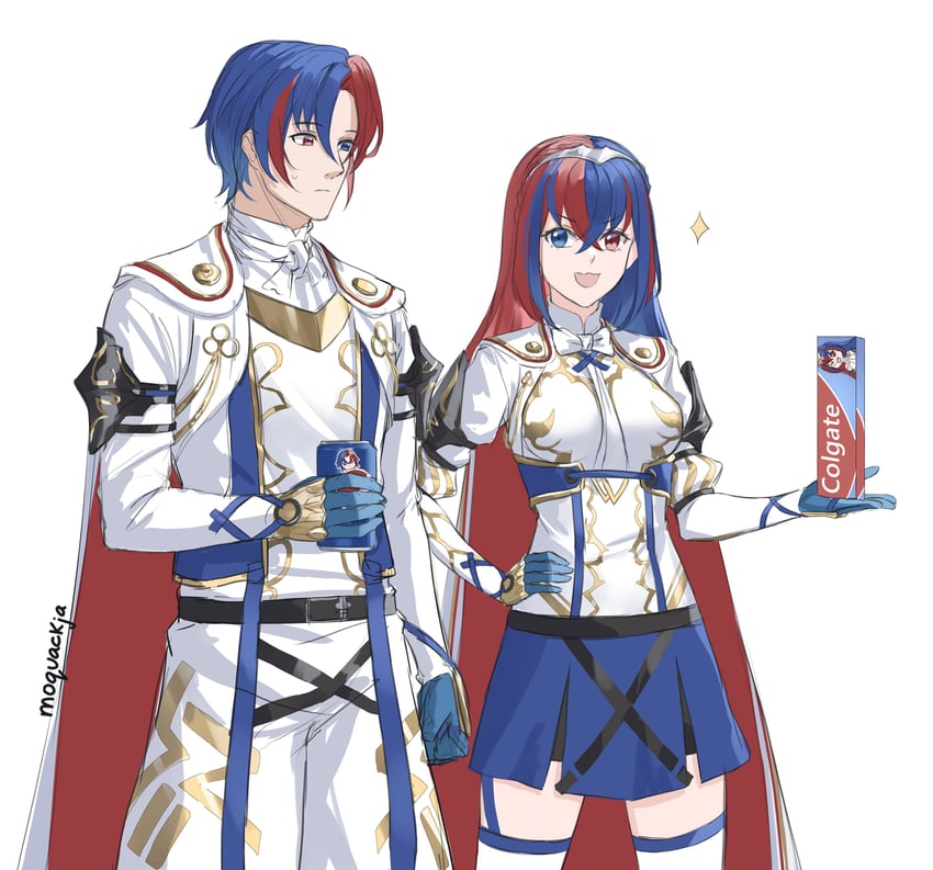 female alear and male alear (fire emblem and 3 more) drawn by moja_(rainpoow)