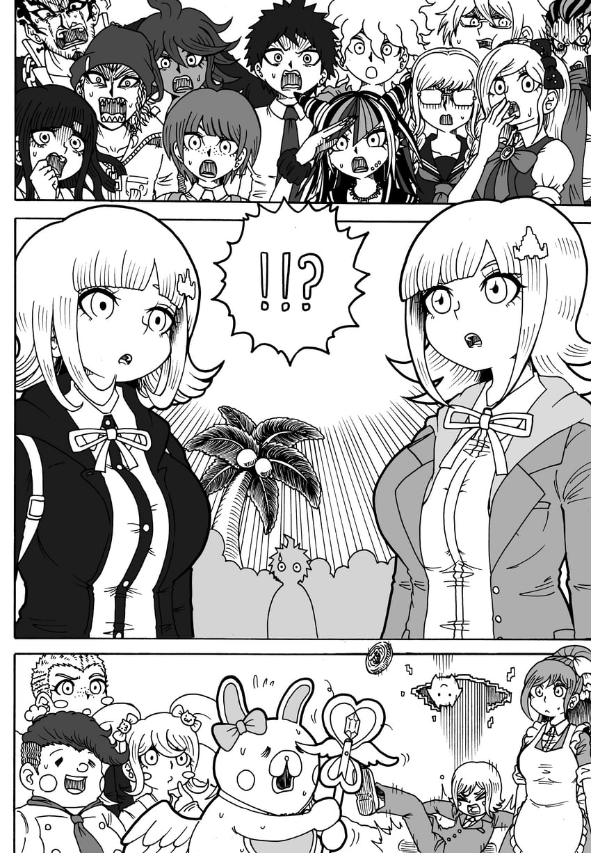 nanami chiaki, komaeda nagito, hinata hajime, tsumiki mikan, mioda ibuki, and 14 more (danganronpa and 3 more) drawn by jan1214
