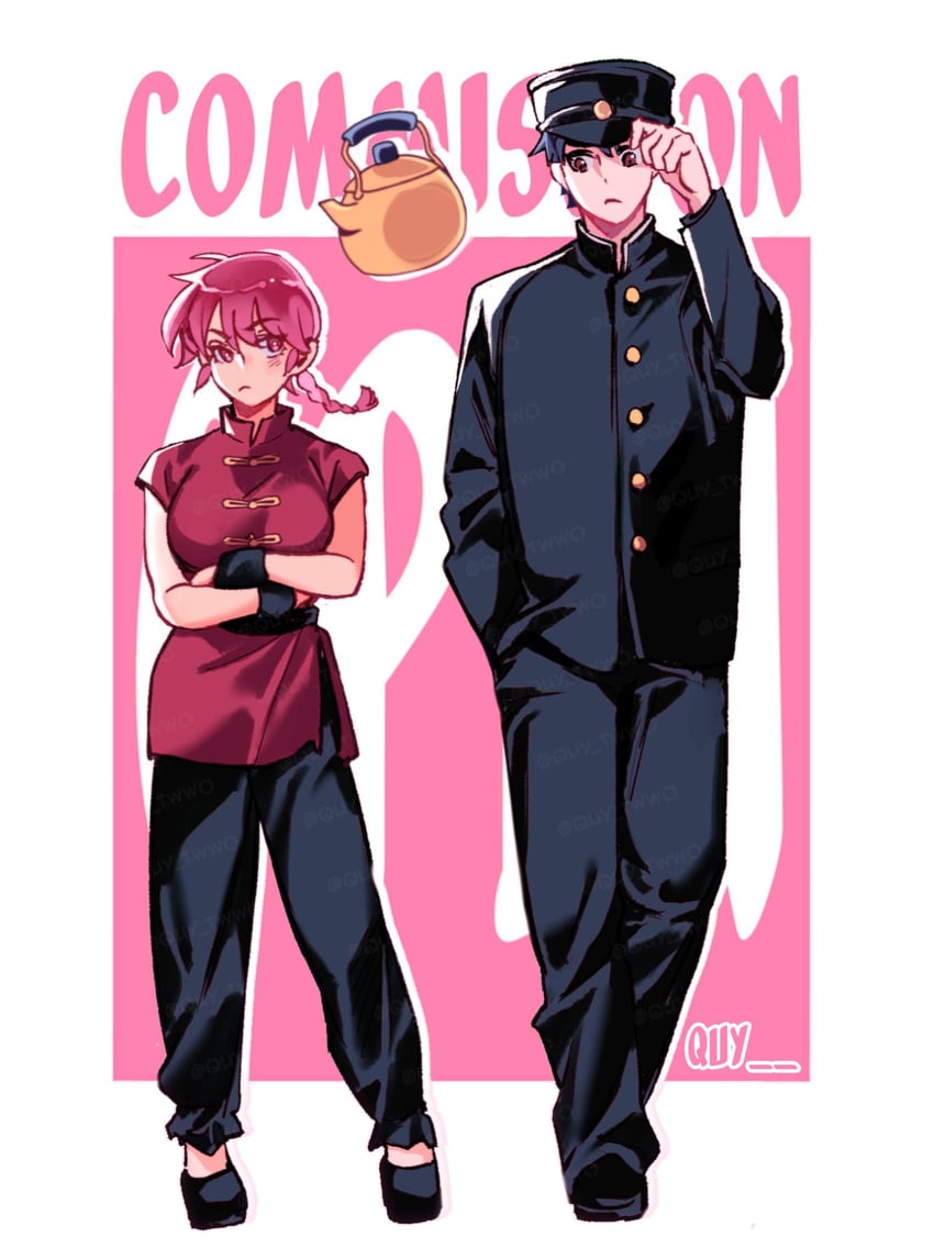 ranma-chan and tendou akane (ranma 1/2) drawn by quy_(quiin)