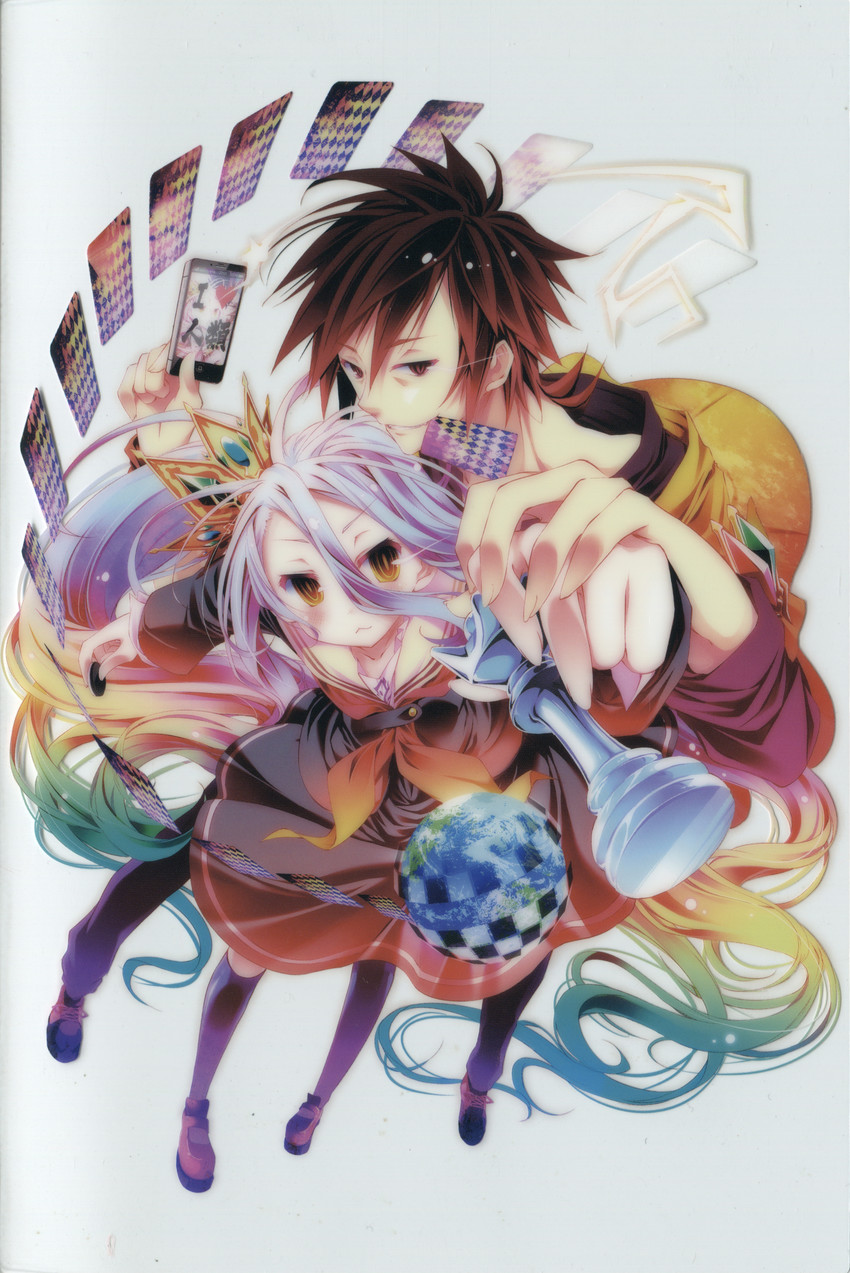shiro and sora (no game no life) drawn by kamiya_yuu