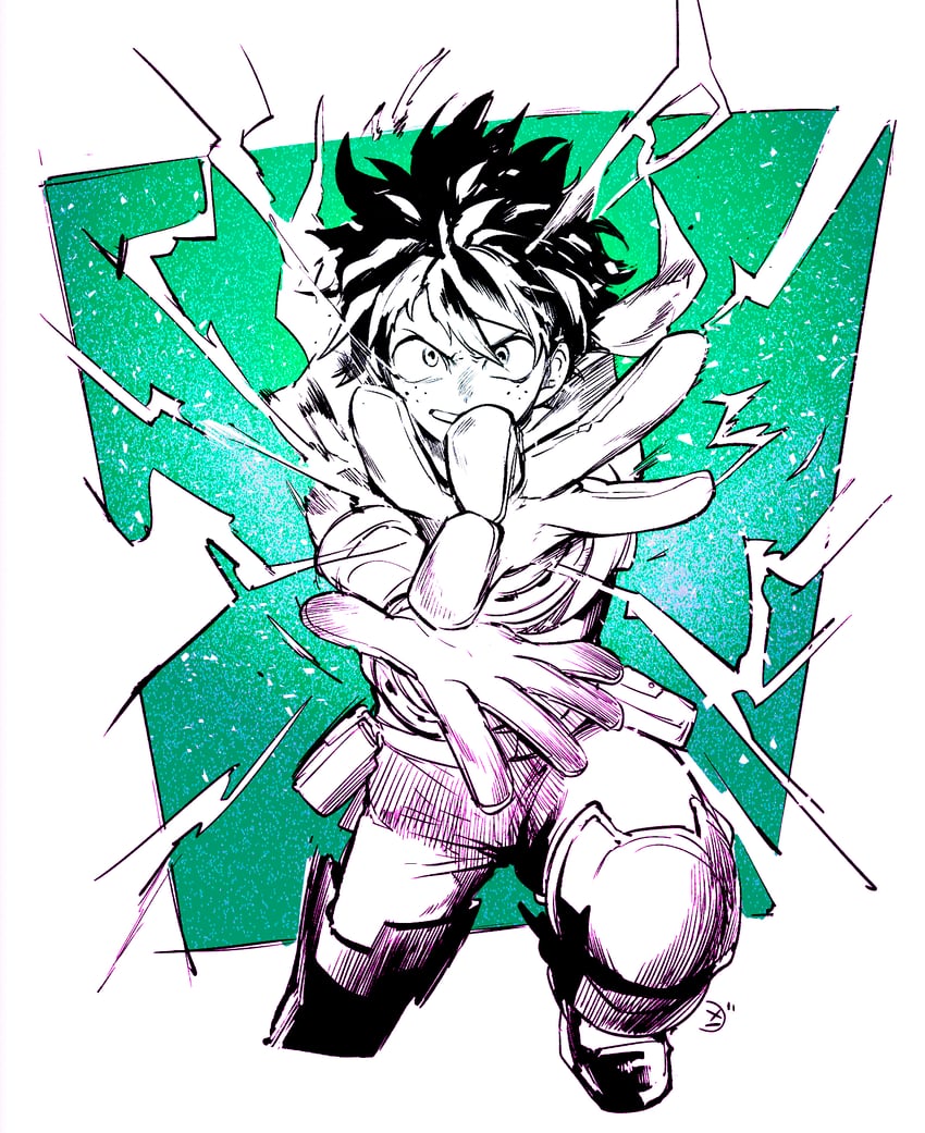 midoriya izuku (boku no hero academia) drawn by yokoyari_mengo