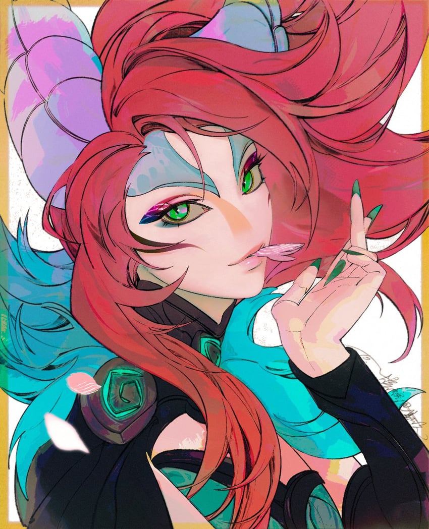 xayah and elderwood xayah (league of legends) drawn by jian_tai_(cuoyu0)