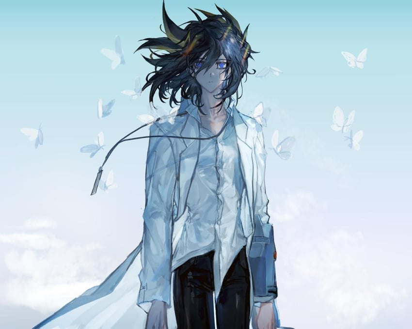fudo yusei (yu-gi-oh! and 1 more) drawn by momentcorefly