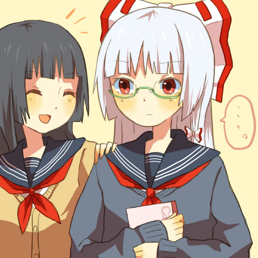 fujiwara no mokou and houraisan kaguya (touhou) drawn by orange_(bibiko)