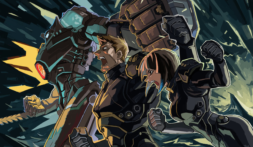 gipsy danger, mako mori, and raleigh becket (pacific rim) drawn by kathan
