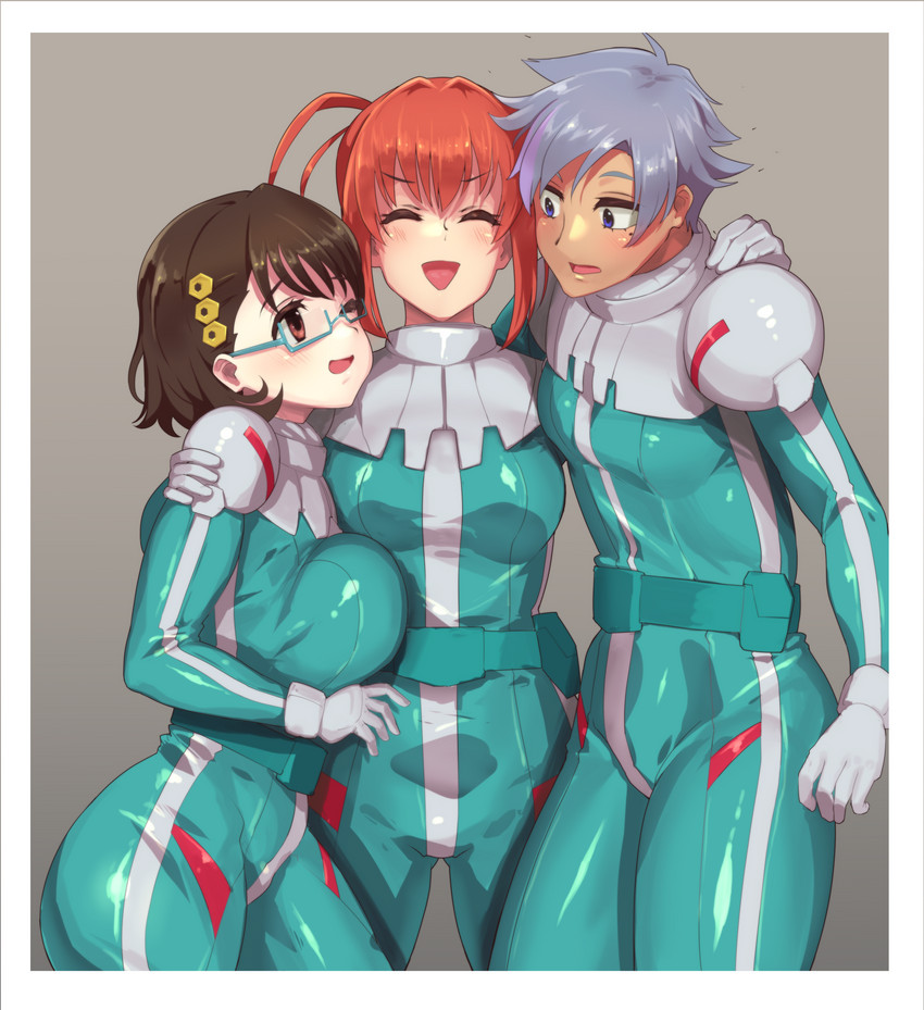 mia brinkman, alma stirner, and helena hegel (gundam and 2 more) drawn by amorphous