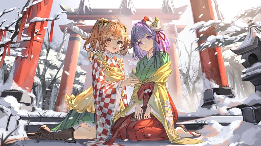 hieda no akyuu and motoori kosuzu (touhou) drawn by al_guang