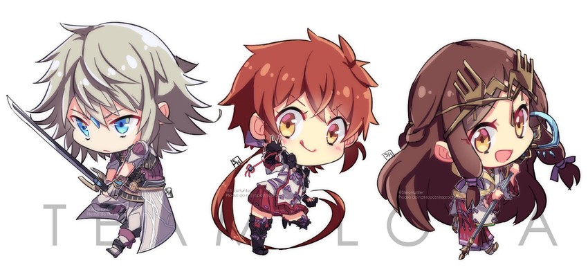 lora, jin, and fan la norne (xenoblade chronicles and 2 more) drawn by shirohunter