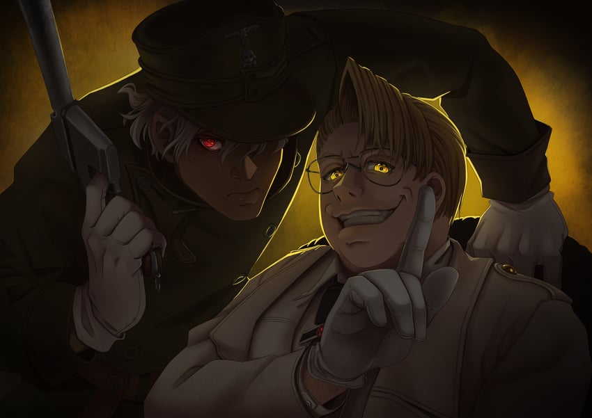 major and captain (hellsing) drawn by majorette_(artist)
