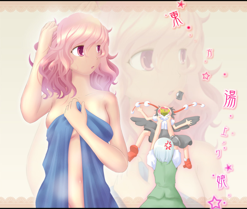 konpaku youmu, shameimaru aya, and saigyouji yuyuko (touhou) drawn by coconoco
