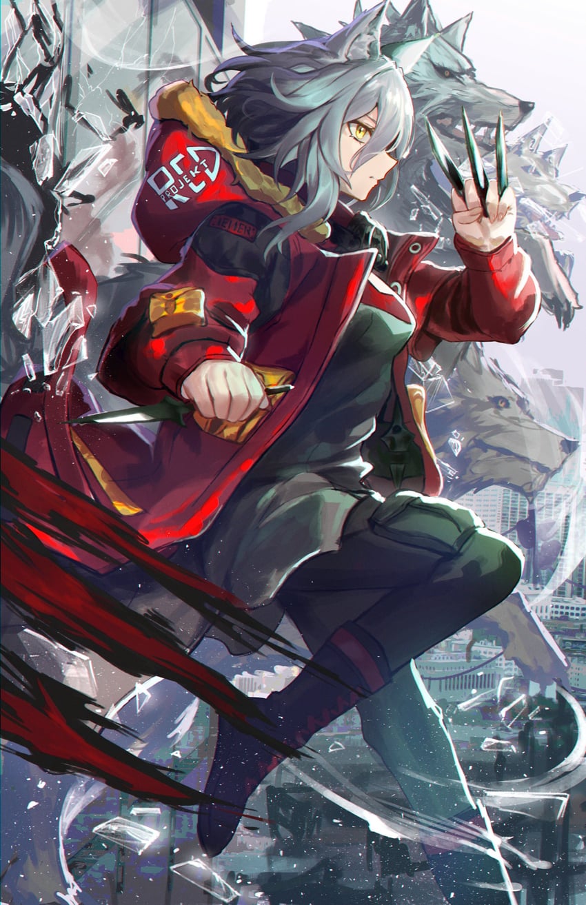 projekt red (arknights) drawn by hirosenpai