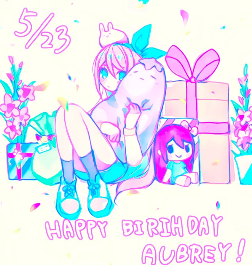 aubrey, mr. plantegg, and forest bunny (omori) drawn by timaki