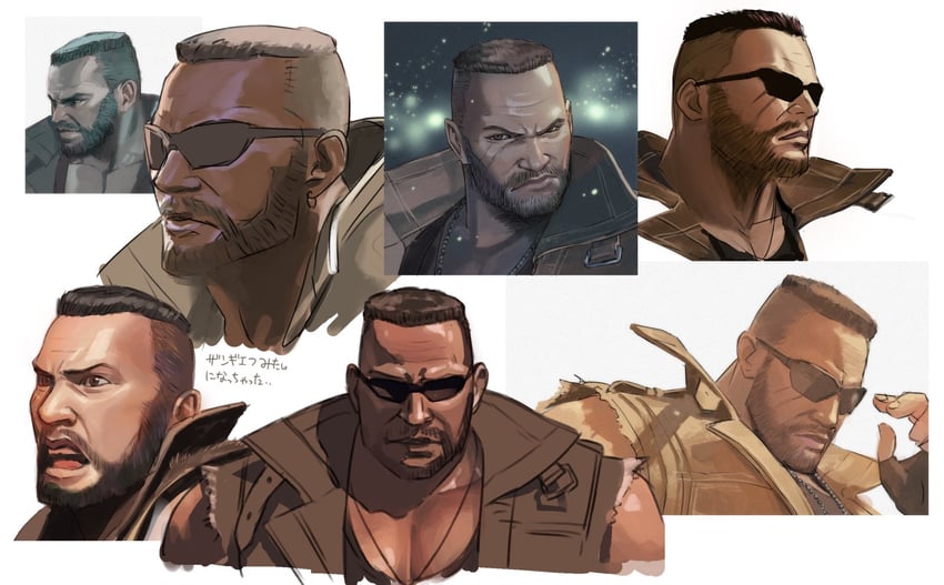 barret wallace (final fantasy and 3 more) drawn by decoponmagi