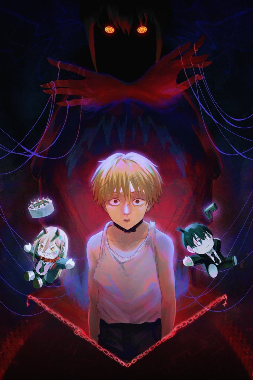 makima, power, denji, and hayakawa aki (chainsaw man) drawn by samesles