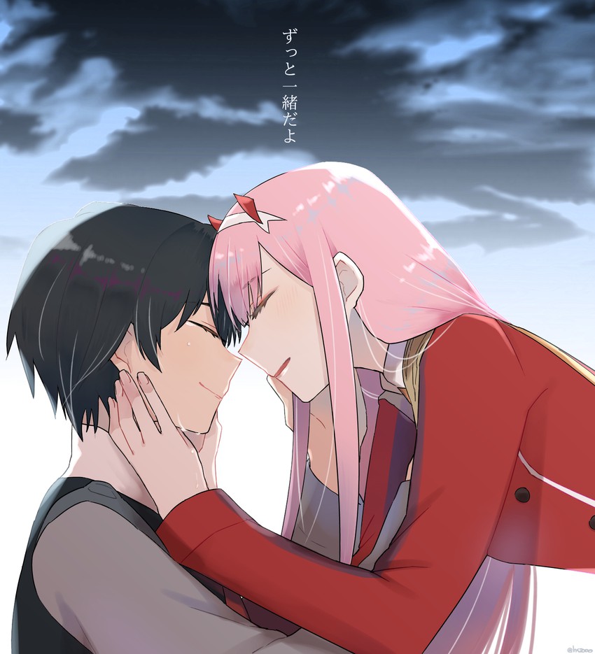 zero two and hiro (darling in the franxx) drawn by relative94
