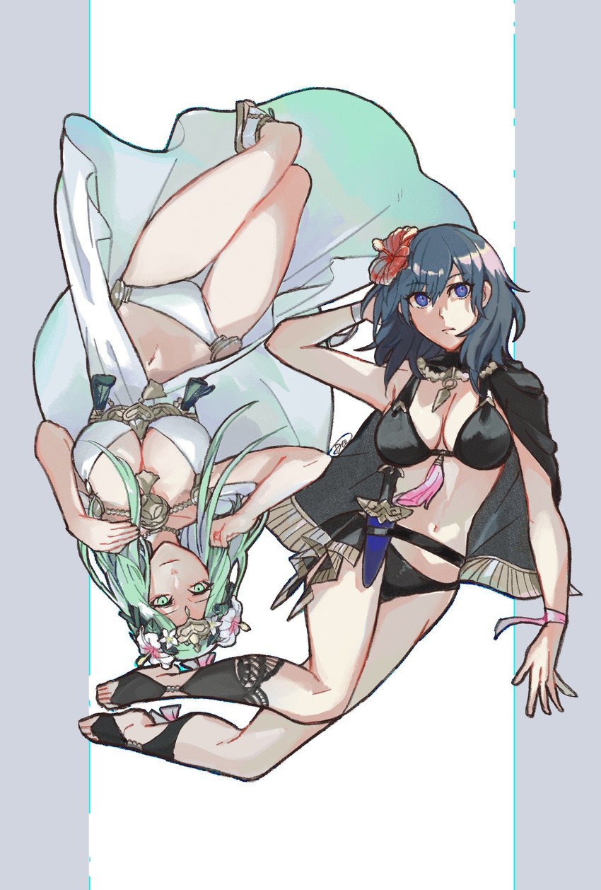 female byleth and rhea (fire emblem and 2 more) drawn by batoson54