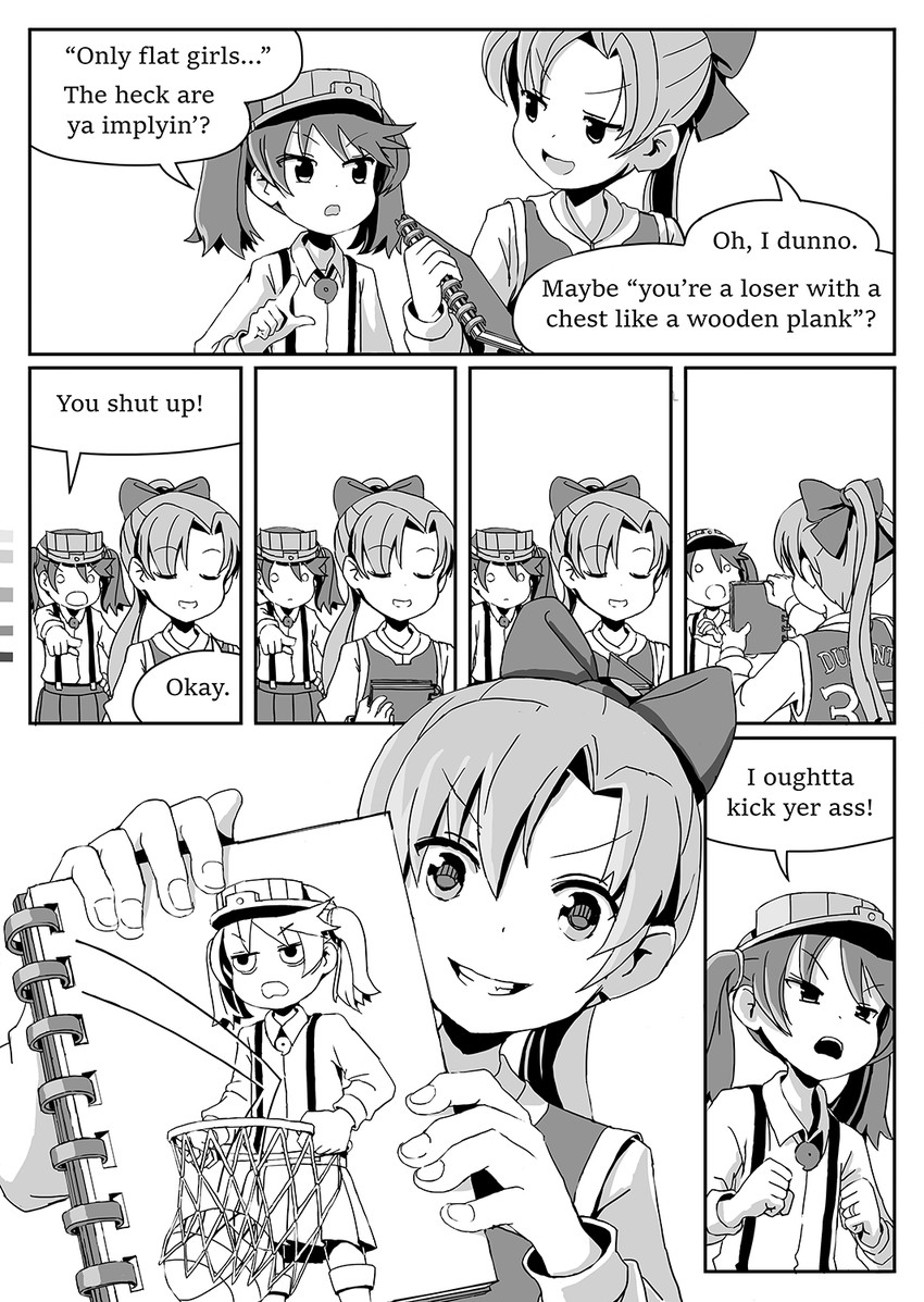 ryuujou, akigumo, and kevin durant (kantai collection) drawn by sixten