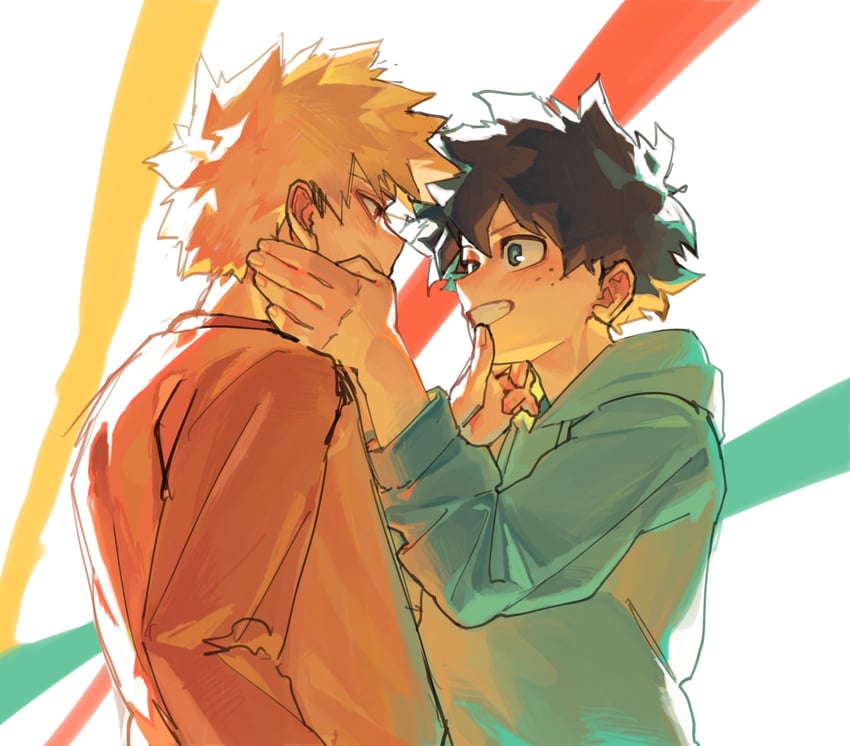 midoriya izuku and bakugou katsuki (boku no hero academia) drawn by cut_(nifuhami_35)