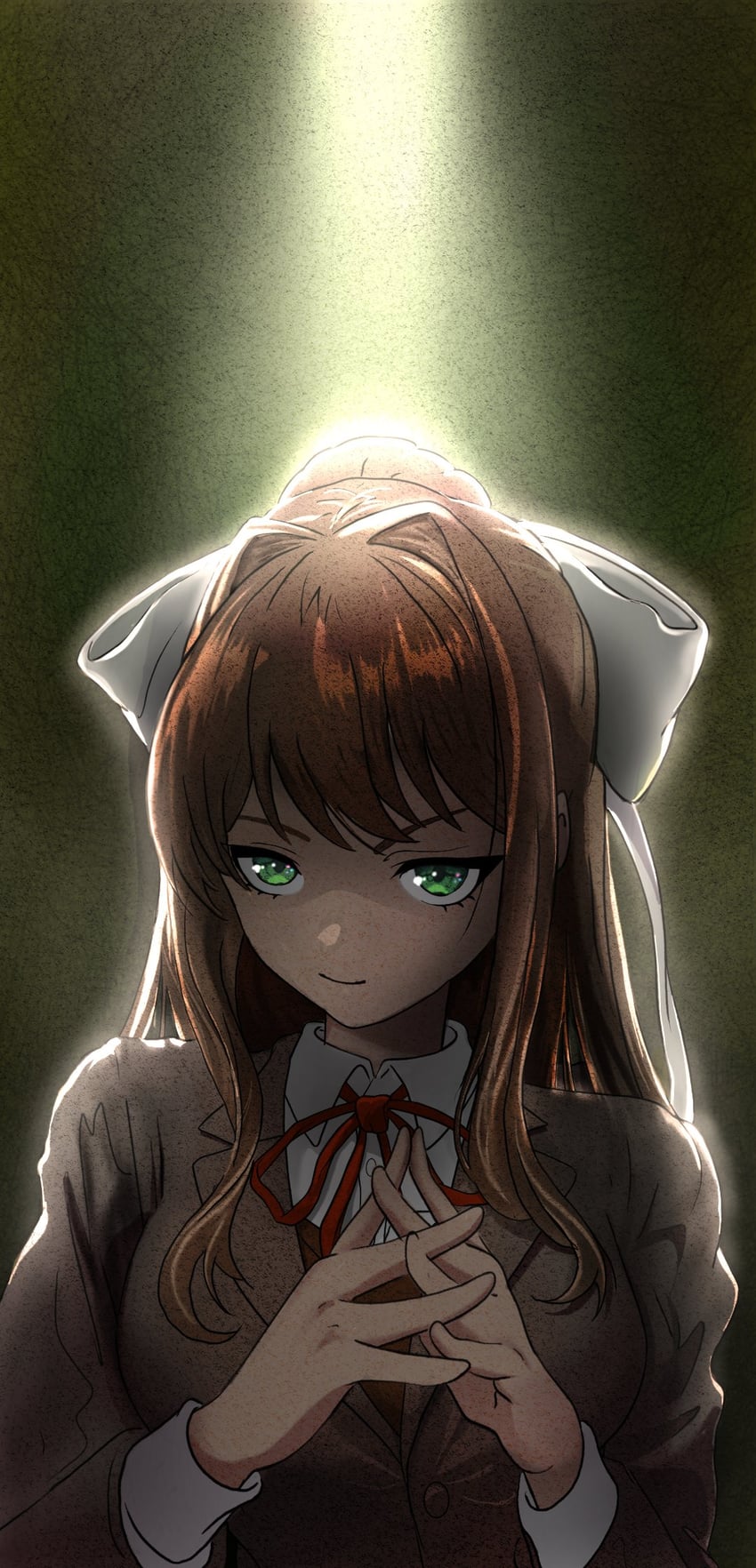 monika (doki doki literature club) drawn by jason_viera