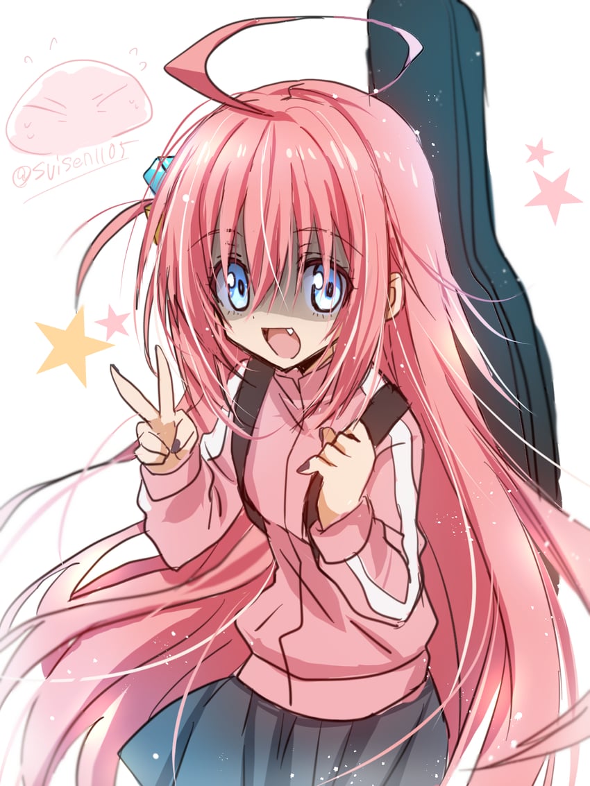 gotoh hitori, milim nava, and rimuru tempest (bocchi the rock! and 1 more) drawn by akatsuki_(ggsy7885)